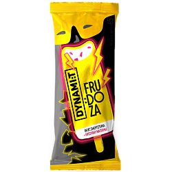 «FRUDOZA» energy-flavored milk dessert with raspberry pieces 